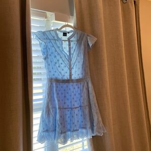 Flutter sleeve lace mini dress